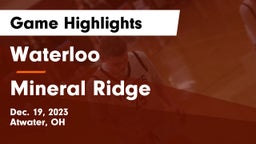 Waterloo  vs Mineral Ridge  Game Highlights - Dec. 19, 2023