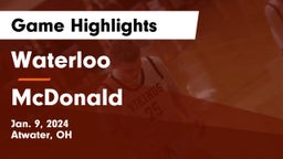 Waterloo  vs McDonald  Game Highlights - Jan. 9, 2024