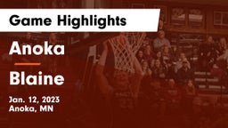 Anoka  vs Blaine  Game Highlights - Jan. 12, 2023