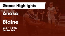 Anoka  vs Blaine  Game Highlights - Dec. 11, 2023