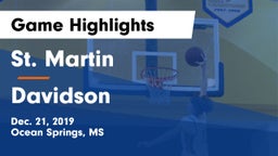 St. Martin  vs Davidson Game Highlights - Dec. 21, 2019