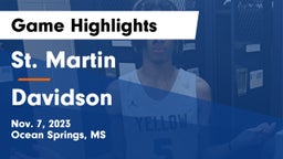 St. Martin  vs Davidson  Game Highlights - Nov. 7, 2023