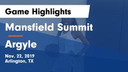 Mansfield Summit  vs Argyle  Game Highlights - Nov. 22, 2019