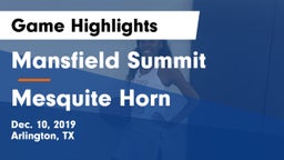Mansfield Summit  vs Mesquite Horn  Game Highlights - Dec. 10, 2019