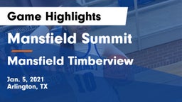 Mansfield Summit  vs Mansfield Timberview  Game Highlights - Jan. 5, 2021