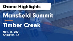 Mansfield Summit  vs Timber Creek  Game Highlights - Nov. 13, 2021