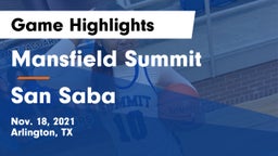 Mansfield Summit  vs San Saba  Game Highlights - Nov. 18, 2021