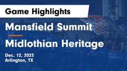 Mansfield Summit  vs Midlothian Heritage  Game Highlights - Dec. 12, 2023