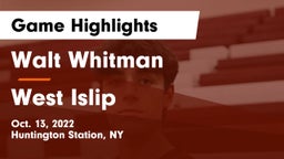 Walt Whitman  vs West Islip  Game Highlights - Oct. 13, 2022