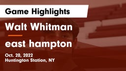 Walt Whitman  vs east hampton  Game Highlights - Oct. 20, 2022