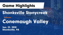 Shanksville Stonycreek  vs Conemaugh Valley  Game Highlights - Jan. 22, 2020