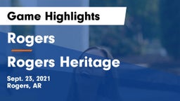 Rogers  vs Rogers Heritage  Game Highlights - Sept. 23, 2021