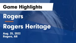 Rogers  vs Rogers Heritage  Game Highlights - Aug. 25, 2022