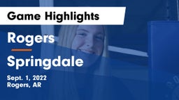 Rogers  vs Springdale  Game Highlights - Sept. 1, 2022
