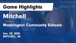 Mitchell  vs Washington Community Schools Game Highlights - Jan. 28, 2020