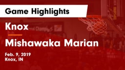 Knox  vs Mishawaka Marian Game Highlights - Feb. 9, 2019