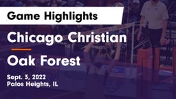 Chicago Christian  vs Oak Forest  Game Highlights - Sept. 3, 2022
