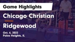 Chicago Christian  vs Ridgewood  Game Highlights - Oct. 6, 2022