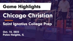 Chicago Christian  vs Saint Ignatius College Prep Game Highlights - Oct. 14, 2022