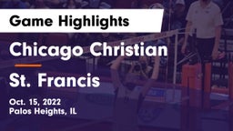 Chicago Christian  vs St. Francis  Game Highlights - Oct. 15, 2022