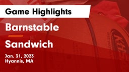 Barnstable  vs Sandwich  Game Highlights - Jan. 31, 2023