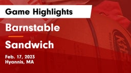 Barnstable  vs Sandwich  Game Highlights - Feb. 17, 2023