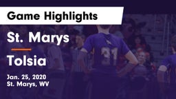 St. Marys  vs Tolsia  Game Highlights - Jan. 25, 2020