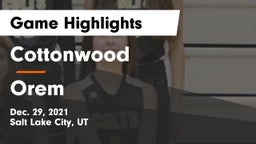 Cottonwood  vs Orem  Game Highlights - Dec. 29, 2021