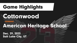 Cottonwood  vs American Heritage School Game Highlights - Dec. 29, 2023