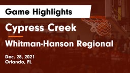 Cypress Creek  vs Whitman-Hanson Regional  Game Highlights - Dec. 28, 2021