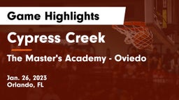Cypress Creek  vs The Master's Academy - Oviedo Game Highlights - Jan. 26, 2023