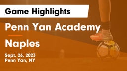 Penn Yan Academy  vs Naples Game Highlights - Sept. 26, 2023