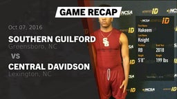 Recap: Southern Guilford  vs. Central Davidson  2016
