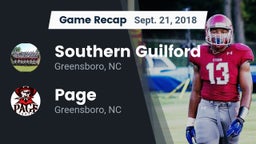 Recap: Southern Guilford  vs. Page  2018