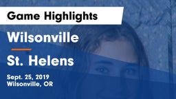 Wilsonville  vs St. Helens  Game Highlights - Sept. 25, 2019