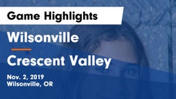 Wilsonville  vs Crescent Valley  Game Highlights - Nov. 2, 2019