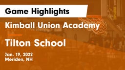 Kimball Union Academy vs Tilton School Game Highlights - Jan. 19, 2022