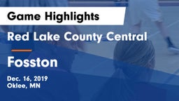 Red Lake County Central vs Fosston  Game Highlights - Dec. 16, 2019