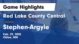 Red Lake County Central vs Stephen-Argyle Game Highlights - Feb. 29, 2020