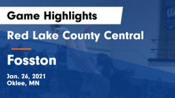 Red Lake County Central vs Fosston  Game Highlights - Jan. 26, 2021