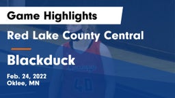 Red Lake County Central vs Blackduck  Game Highlights - Feb. 24, 2022