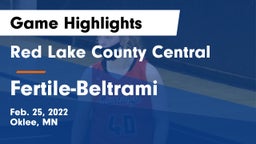Red Lake County Central vs Fertile-Beltrami  Game Highlights - Feb. 25, 2022