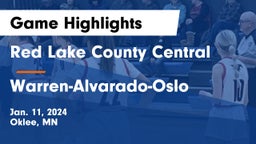 Red Lake County Central vs Warren-Alvarado-Oslo  Game Highlights - Jan. 11, 2024