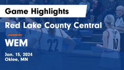 Red Lake County Central vs WEM Game Highlights - Jan. 15, 2024