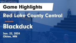 Red Lake County Central vs Blackduck  Game Highlights - Jan. 22, 2024