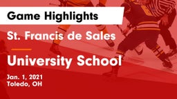 St. Francis de Sales  vs University School Game Highlights - Jan. 1, 2021