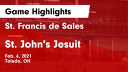 St. Francis de Sales  vs St. John's Jesuit  Game Highlights - Feb. 6, 2021