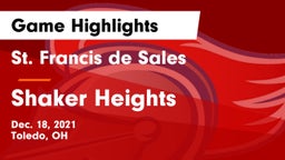 St. Francis de Sales  vs Shaker Heights  Game Highlights - Dec. 18, 2021