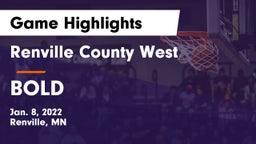 Renville County West  vs BOLD  Game Highlights - Jan. 8, 2022