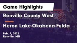 Renville County West  vs Heron Lake-Okabena-Fulda Game Highlights - Feb. 7, 2022